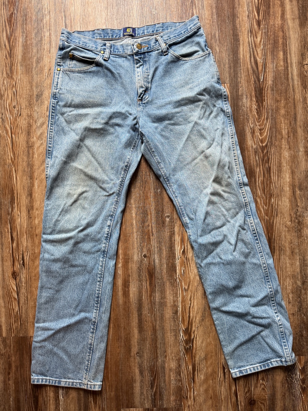 Vintage Wrangler 47MWZ Regular Fit Jeans Men’s 34x30 Light Wash 100% Cotton